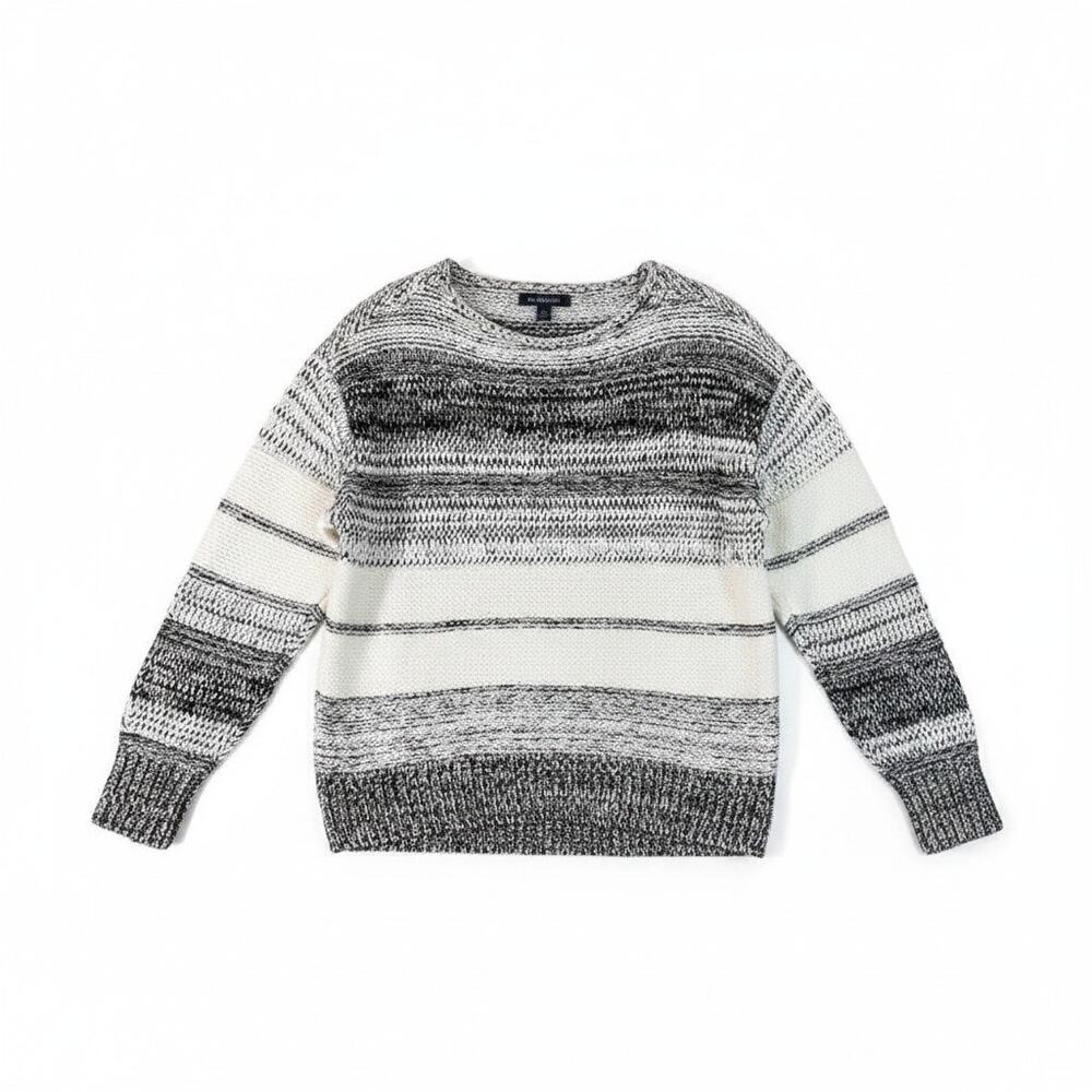 NWT DKNY Womens White Stripe Long Sleeve Knit Pullover Sweater XS Cozy Nautical